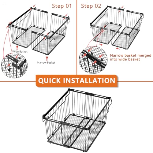 Large Freezer Organizer Bins for 5 to 9 Cu.Ft,Leak-Proof Bottom,3 Pack - color: Black-3Pack