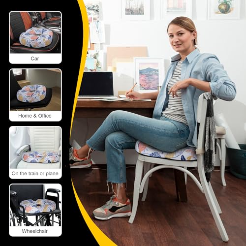 Donut Pillow Seat Cushion for Tailbone Pain Relief Hemorrhoids - color: Flowers