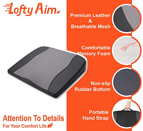 Lofty Aim Car Seat Cushion, Memory Foam Car Seat Cushions for Long Driving - color: Black&gray