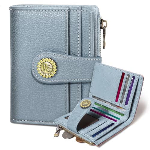 Kelvoris Small Rfid Women Wallet Bifold Zipper Coin Pocket Blue - color: A Blue