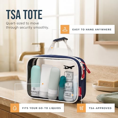 TRIPPED Travel Gear 3-Piece Travel Toiletry Bag Set - color: Navy