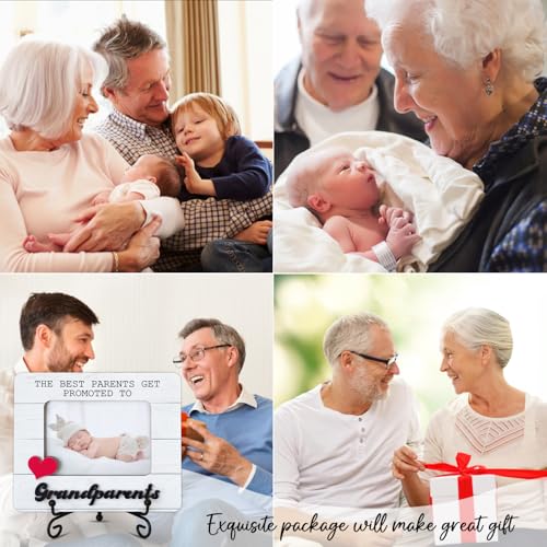 Hangwoous Best Parents Get Promoted to Grandparents Photo Frame - color: White