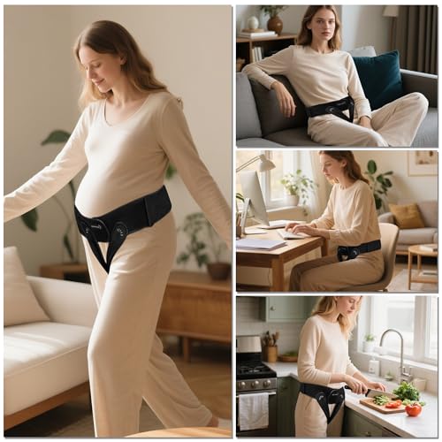 V3 Smart Maternity Belt 4 in 1 - Adjustable Pregnancy, Pelvic Support Belt, Hip & Vulva Support Belt, Comfortable Belly Band for Prenatal & Postpartum Relief, Soft & Breathable Fabric - size: Small/Medium