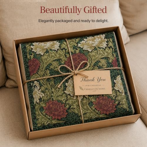 William Morris Chrysanthemum Multi Tapestry Throw Pillow Cover 16 x 16 in - color: Chrysanthemum Multi