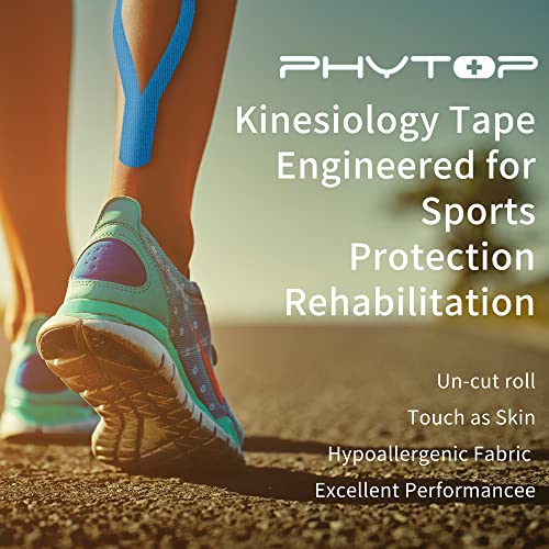 Physio Kinesiology Tape 2 Rolls Blue Uncut for Pain Relief & Recovery - color: Blue