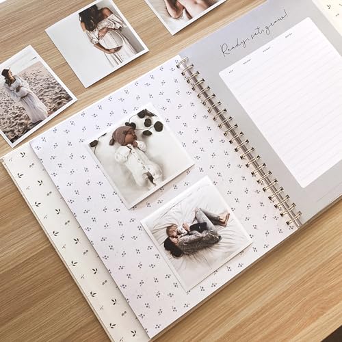 Peachly Baby Book for Girl - First Year Memory Book Keepsake - Clementine - color: Clementine
