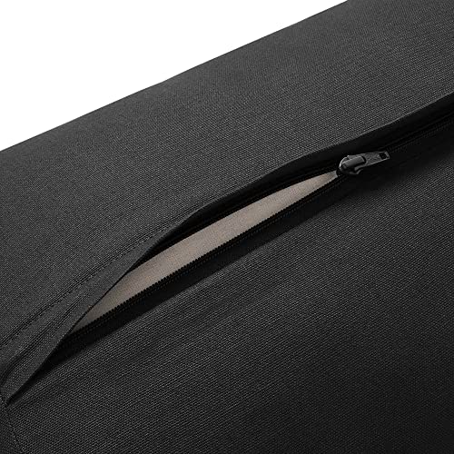 Yoga Meditation Cushion, 25" x 12" Rectangular Bolster with Organic Cotton Cover - color: Black