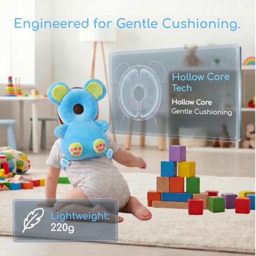 Baby Head Protector Backpack - Soft & Lightweight Fall Cushion Backpack for Toddlers Walking and Crawling(Mouse) - color: Blue Mouse