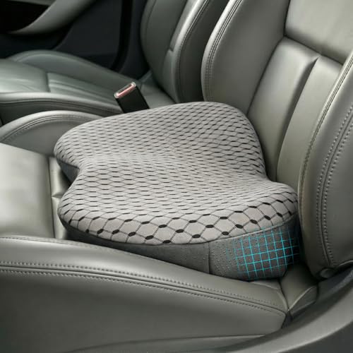 Livtribe Car Seat Cushion Memory Foam Wedge Seat Cushions for Driving - color: Gray