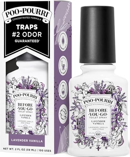 Poo~Pourri Lavender Vanilla, Lavender + Vanilla + Citrus, Before-You-Go Toilet Spray, 2 Oz - size: 2 Fl Oz (Pack of 1)