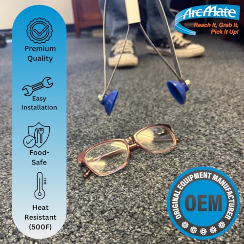 ArcMate EZ Reacher Replacement Gripper Cups - Food Safe Indoor Reacher Grabber Tips Part for Repair - Heat Resistant Silicone Cups with Locknuts, Blue, 2 Pairs (4 Cups) (Pack of 3) - size: 2 Pair (Pack of 3)