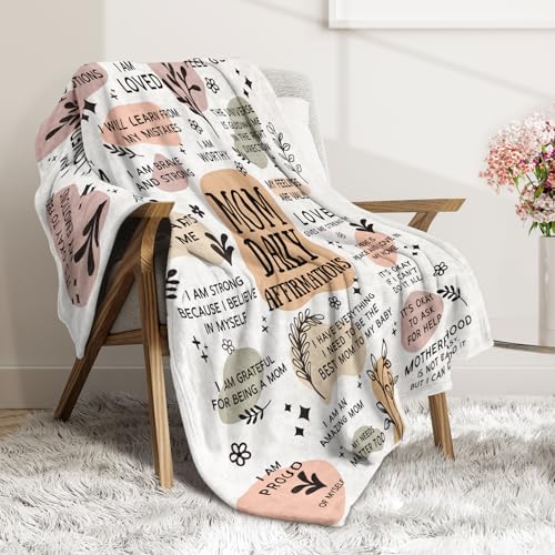 BaubleDazz New Mom Gifts Blanket, Mom Daily Affirmations(50" x 60") - color: Yellow, size: 50*60IN