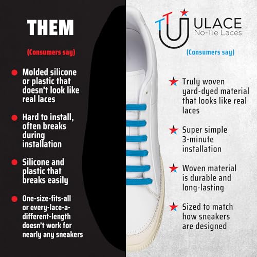 uLace Classic No-Tie Shoelaces - Elastic Shoe Laces for Sneakers - 14 Laces - color: Rainbow