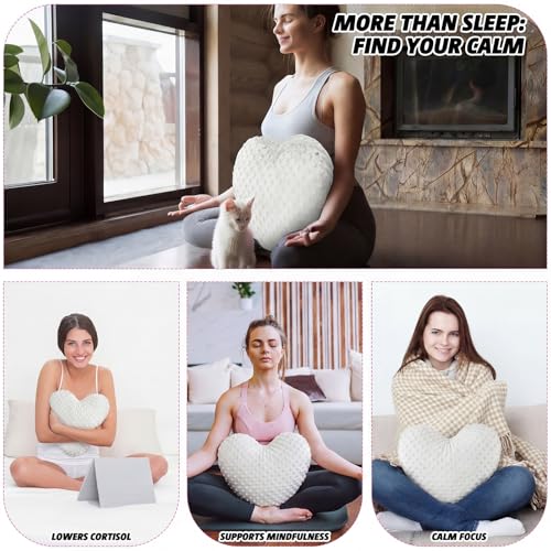 Briwooody Weighted Pillow Glass Bead Calming Body Pillows, White - color: White