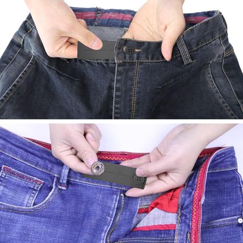 5 Pcs Elastic Pants Button Extender, Waistband Extenders for Men and Women Jeans Skirts Pants - color: Gray