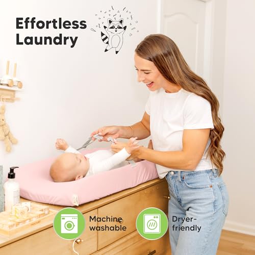 2-Pack Baby Changing Pad Cover for Girl, Boy, 34x18 (Mist Rose) - color: Mist Rose, size: Viscose derived from Bamboo