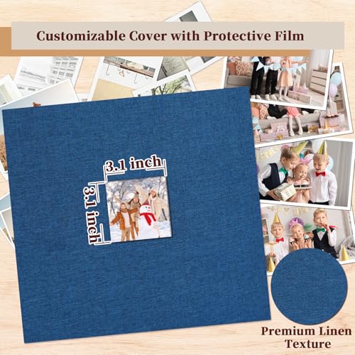 12x12 Inch Large Scrapbook Photo Album, 3 Ring Binder, Navy - color: Navy, size: 12"x12" 40Sheets
