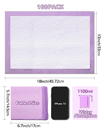 Baby Disposable Changing Pads 100 Pack Disposable Baby Underpads Ultra Soft Waterproof Diaper Changing Liners 13 x 18 in