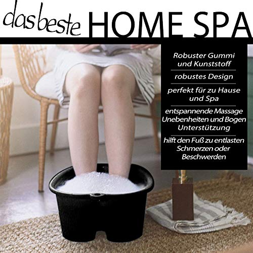 Extra-Large Foot Bath Soak Tub 2-Pack – Durable Massage Basins for Home Relaxation, Fits Large Feet, Non-Slip Base Black/Black