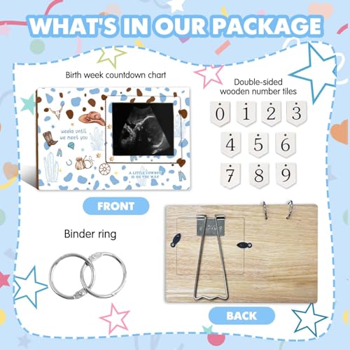 Cowboy Sonogram Picture Frame,Western Ultrasound Photo Frame Baby Countdown - size: cowboy
