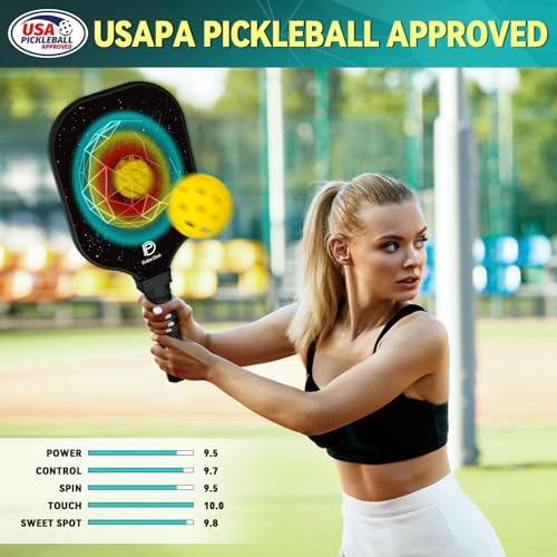 DULCE DOM Pickleball Paddles Set of 2/4 - USAPA Approved - color: Black*4