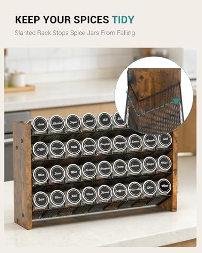 Spice Rack Organizer with 36 Glass Jars, for Cabinet Wall Mount Countertop - size: With 36 Jars, 17.2"W × 9.4"H