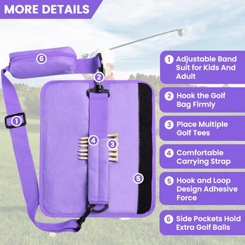 FINGER TEN Mini Golf Bag for 3-7 Clubs - color: Purple with Ball Pouch, size: 1Pc