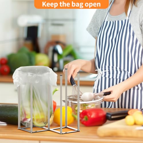KORRTFID Foldable Bottle Drying Rack, Baby Bottle Drying Rack, Collapsible Cup Draining Holder, Retractable Reusable Storage Bag Dryer with Non-Slip Bottom - Stainless Steels (Silver) - color: Silver