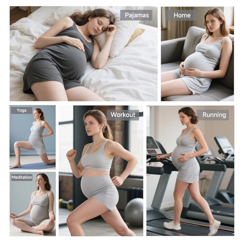 Viscose from Bamboo Maternity Summer Lounge Pajama Shorts - color: Dark Grey, size: X-Large