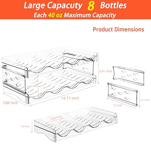Stackable Wine Rack,Wine Bottle Holder for Inside Cabinet,for Pantry,Refrigerator,Countertop Organization-2 Tiers for 8 Bottles - size: 2 Tiers for 8 Bottles