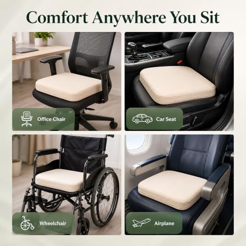 Organic Latex Seat Cushion 2" Soft, Black Cover, 1-Pk - color: Black Cotton Cover, size: 2" Soft