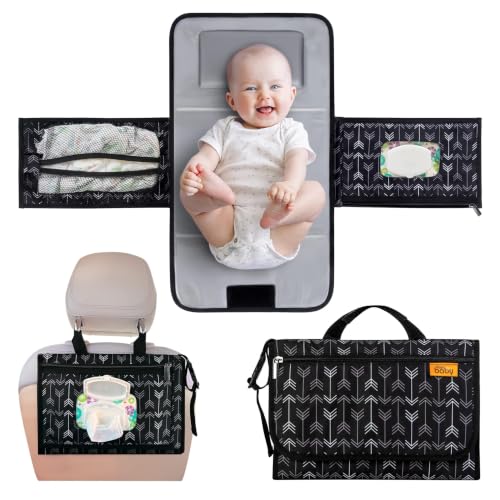 Kopi Baby Portable Diaper Changing Pad, Wipes Pocket, Modern Black Arrows - color: Black Arrows, size: Modern