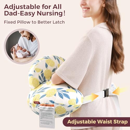 Momcozy Original Nursing Pillow for Breastfeeding - Innovative Safety Guard - color: Lemon Whisper