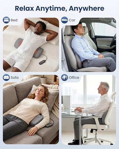 2026 Upgraded 3-in-1 Lumbar Support Pillow Massager with Remote Control