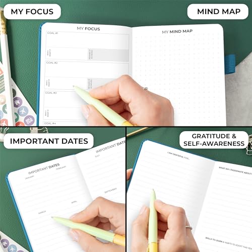 Clever Fox Pocket Planner, Mini Undated Weekly Calendar, Small Mystic Blue - color: Mystic Blue, size: Pocket size (3.7" x 6.7")