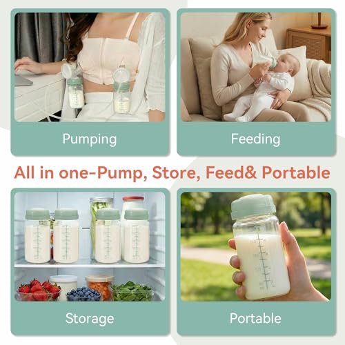 Breast Milk Storage Bottles,10oz Wide Neck Plastic Bottles for Pumping - color: Purple