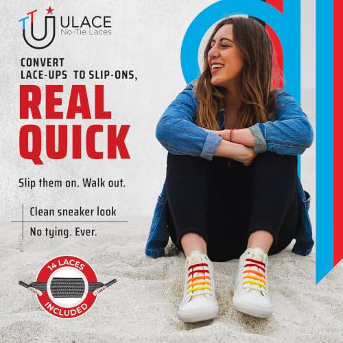 uLace Classic No-Tie Shoelaces - Elastic Shoe Laces for Sneakers - 14 Laces - color: Off-white