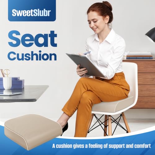 SweetSlubr Seat Cushion, Chair Pad, Memory Foam Tailbone Pain Relief - color: Beige, size: Large