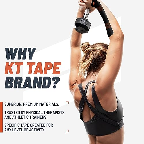 KT Tape, PRO Synthetic Elastic Kinesiology Athletic Tape, 150 Count, 10” Precut Strips - color: Laser Blue