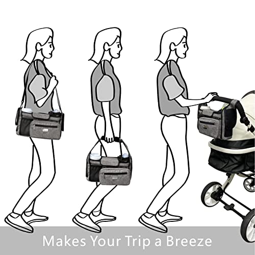 TOPDesign Universal Baby Stroller Organizer, Stroller Caddy with Heightened Insulated Cup Holders & Non-Slip Secure Hooks Accessories, Fits Most Strollers, Machine Washable (Zoo) - color: Zoo, style: Basic