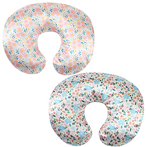 Tcmyyund Satin Nursing Pillow Cover Set 2 Pack Ultra Soft Silk Feeling - color: Floral & Floral