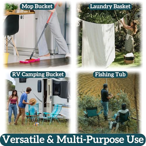 GIMWA Collapsible Foot Bath with Massage Nodes, 4 Gal Foot Soaking Tub - color: Gray