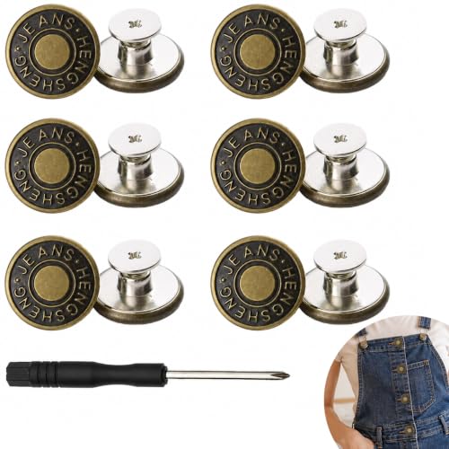 Button Extenders for Jeans and Pants - color: 12-PCS Bronze Buttons