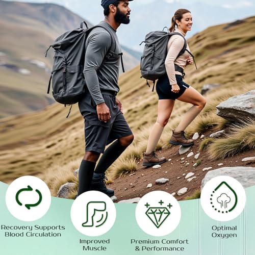 2 Pairs 20-30mmHg Knee High Compression Socks for Women,Closed Toe - color: Black, size: X-Large