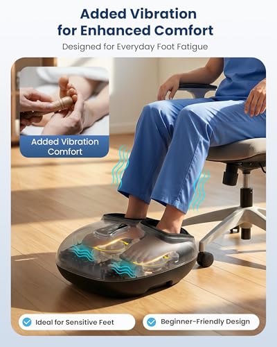 COMFIER 2026 Shiatsu Foot Massager with Heat, FSA Eligible Items Only List - color: Black