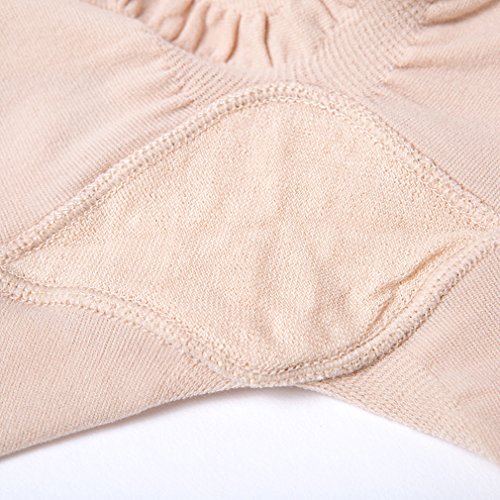 “Baby Bump” Premium Maternity Underwear, High Waisted Mid-Thigh Pregnancy Panty Prevent Chaffing - color: Beige, size: Medium