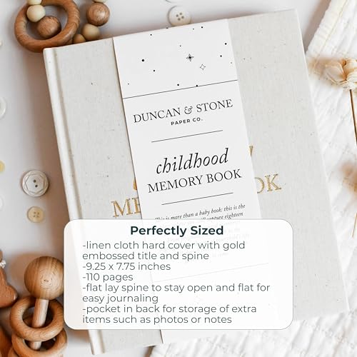 Duncan & Stone Childhood Memory Book for Kids, Prompts, Cream - color: Cream