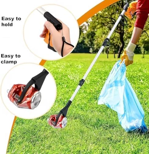 2-Pack Extra Long Grabber Reacher Tool, 43 Inch Pickup Tool with Magnetic Tip, Trash Picker for Elderly, Garbage Picker Upper, Litter Pick Up Grab, Orange