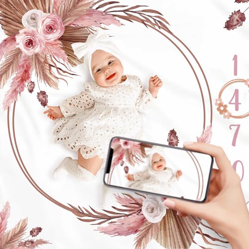 Floral Boho Baby Monthly Milestone Blanket Bohemian Photo Prop