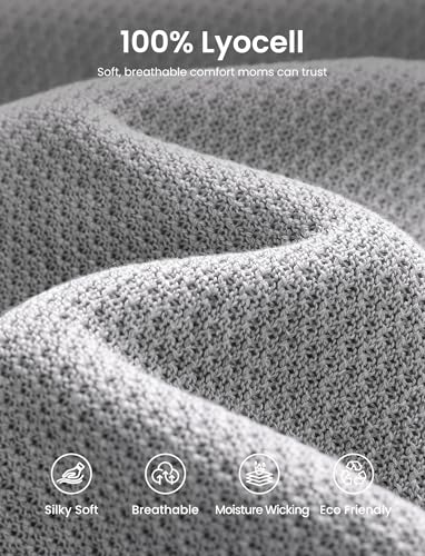 PATPAT Mesh Nursing Cover, Breathable Solid Knit Poncho, Light Gray - color: Light Gray